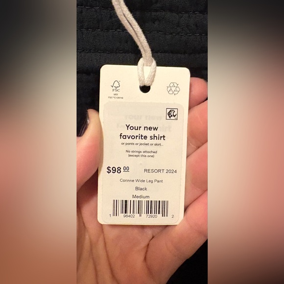 NWT Marine layer Corrine wide leg cotton gauze pant black size medium - Picture 4 of 10